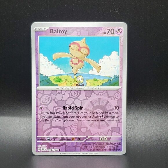Pokemon TCG - Baltoy [Reverse Holo] - 094/197 - Obsidian  Flames -Common - NM - Picture 3 of 4